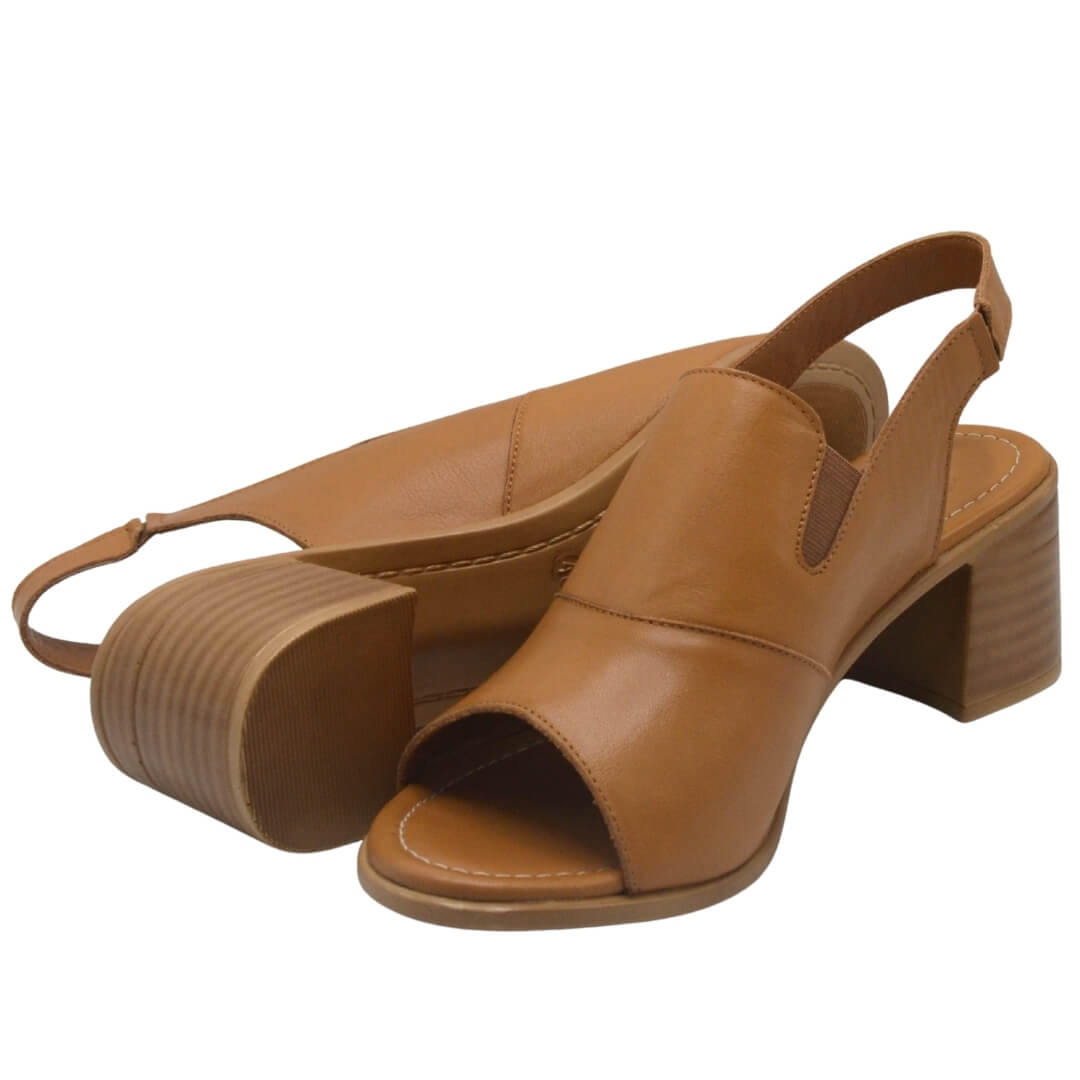 Venus Women's Leather Heeled Sandals - Tan 24381825Y - 5