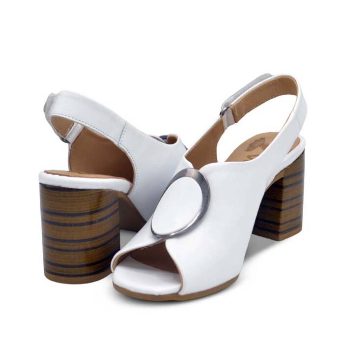 Venus Women's Leather Heeled Sandals - White 2108518Y - 4