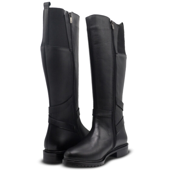 Venus Women's Leather Knee-High Boots - Black 20741K - 4