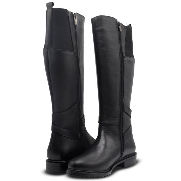 Venus Women's Leather Knee-High Boots - Black 20741K - 4
