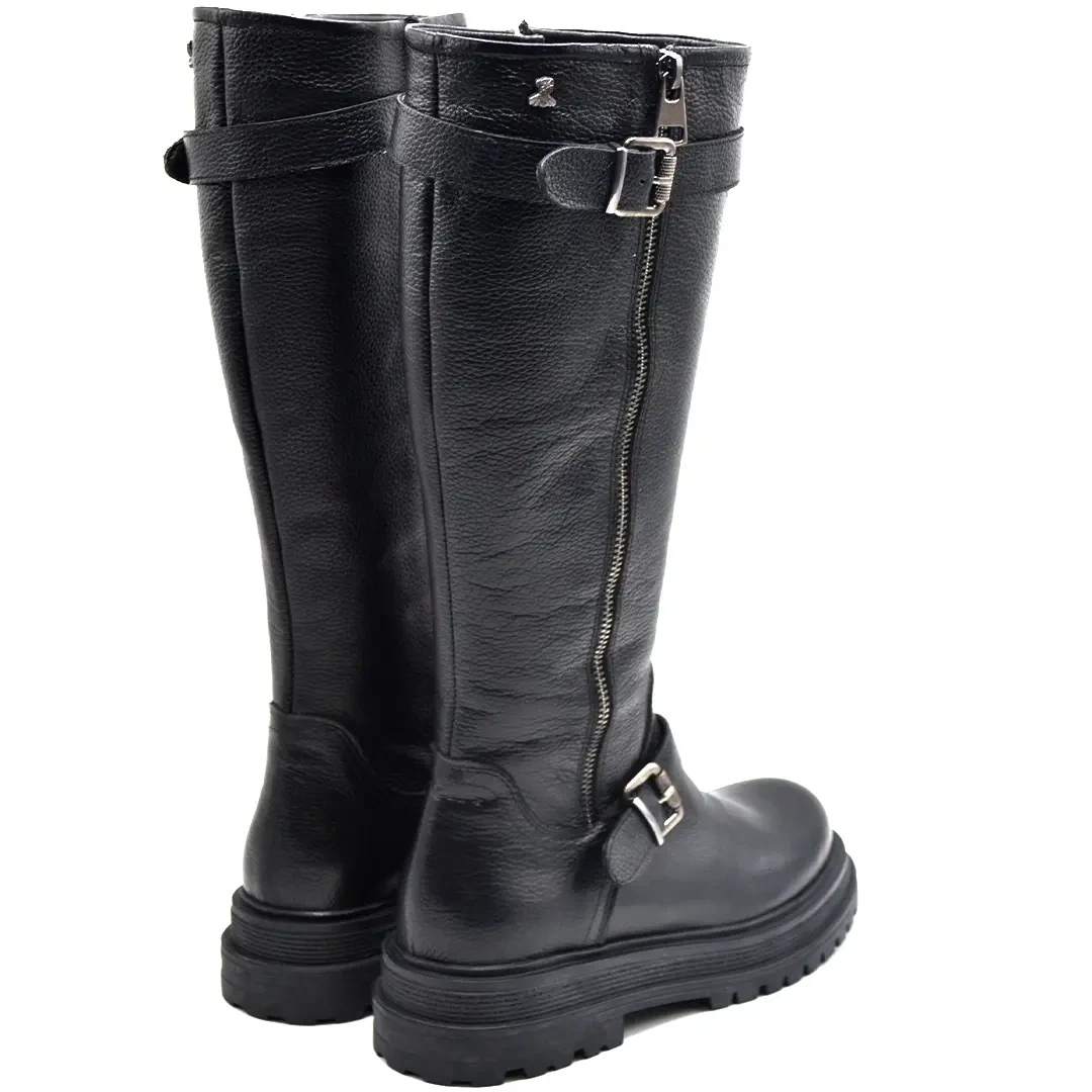 Venus Women's Leather Knee-High Boots - Black 2152108K - 3
