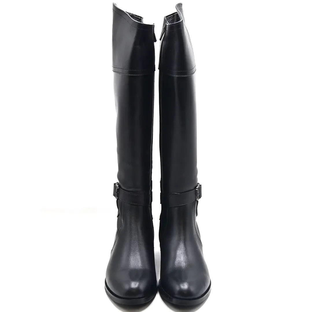 Venus Women's Leather Knee-High Boots - Black 22491401K - 6