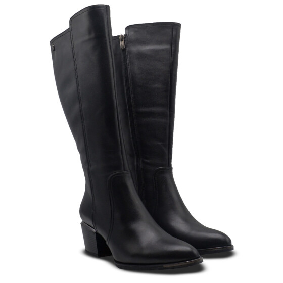 Venus Women's Leather Knee-High Boots - Black 2405427K