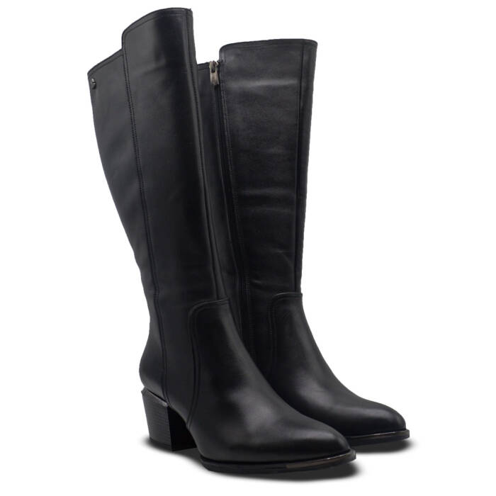 Venus Women's Leather Knee-High Boots - Black 2405427K - 1