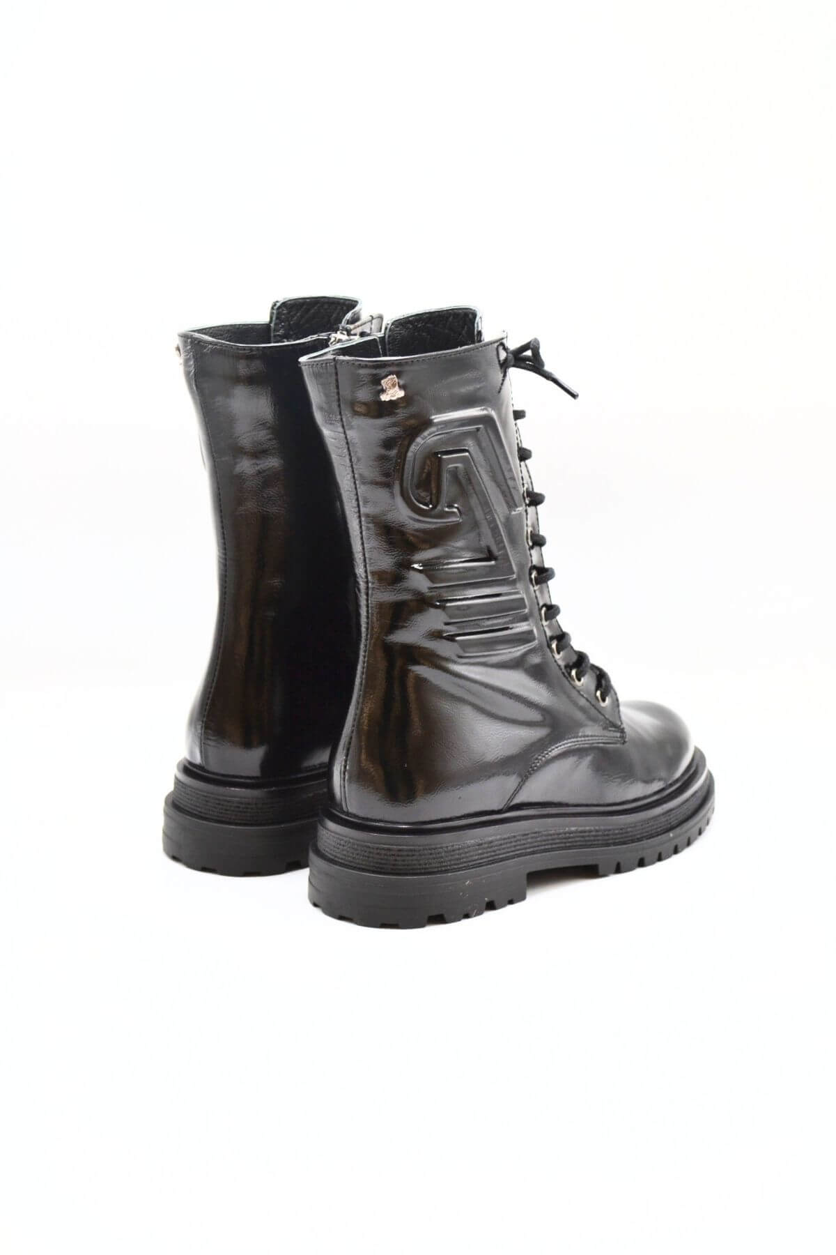 Venus Women's Leather Lace-Up Combat Boots - Black 2152113K - 3