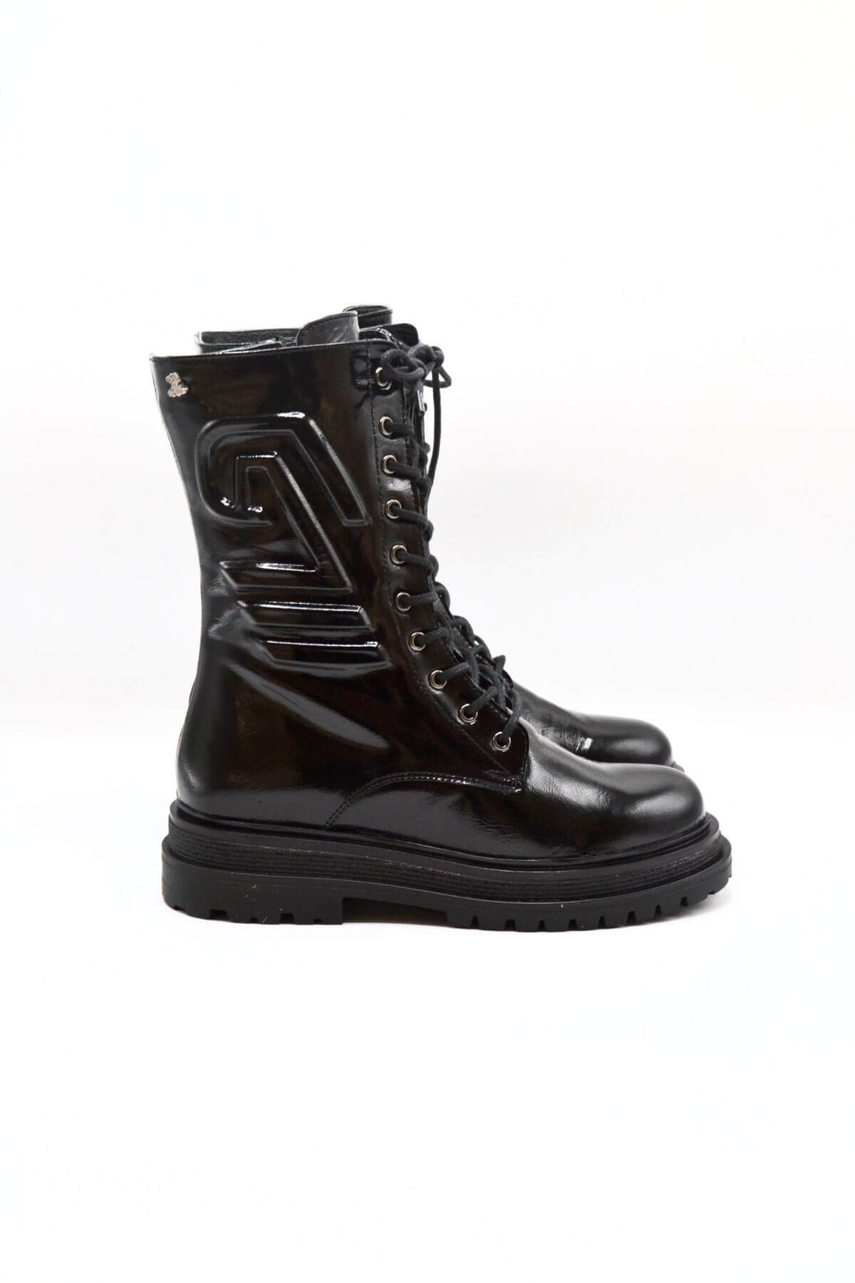 Venus Women's Leather Lace-Up Combat Boots - Black 2152113K - 2