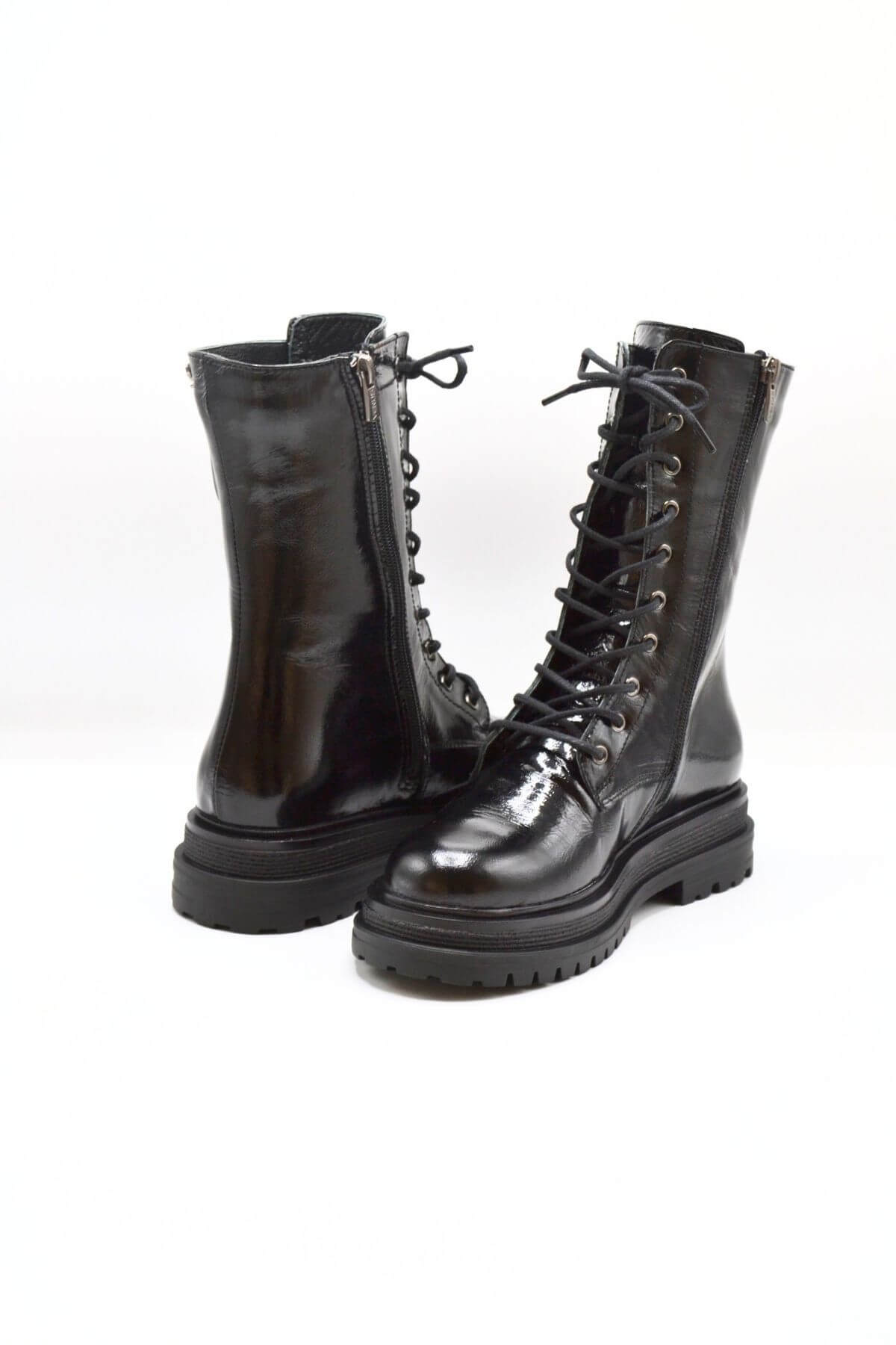 Venus Women's Leather Lace-Up Combat Boots - Black 2152113K - 4