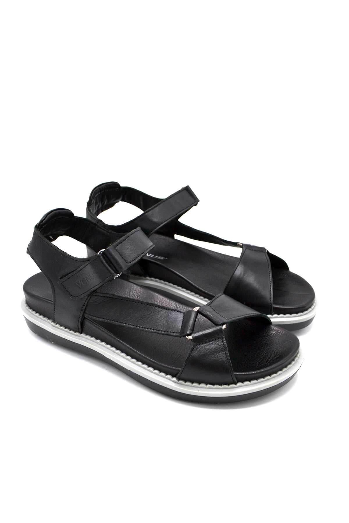 Venus Women's Leather Sandals - Black 202064Y - 1
