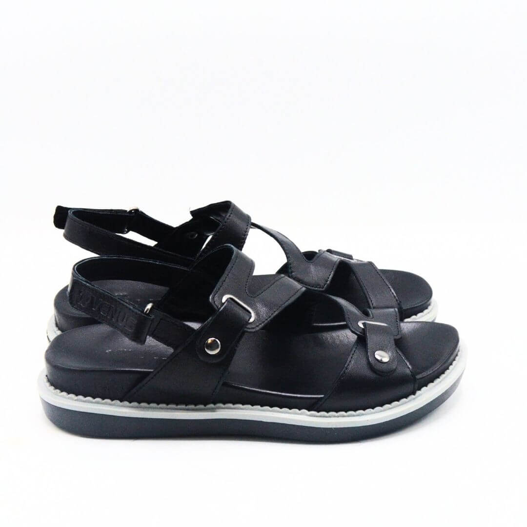 Venus Women's Leather Sandals - Black 202090Y (1)
