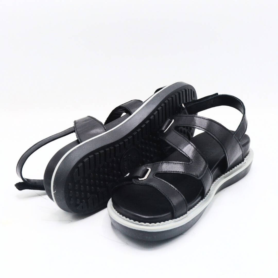 Venus Women's Leather Sandals - Black 202090Y - 5