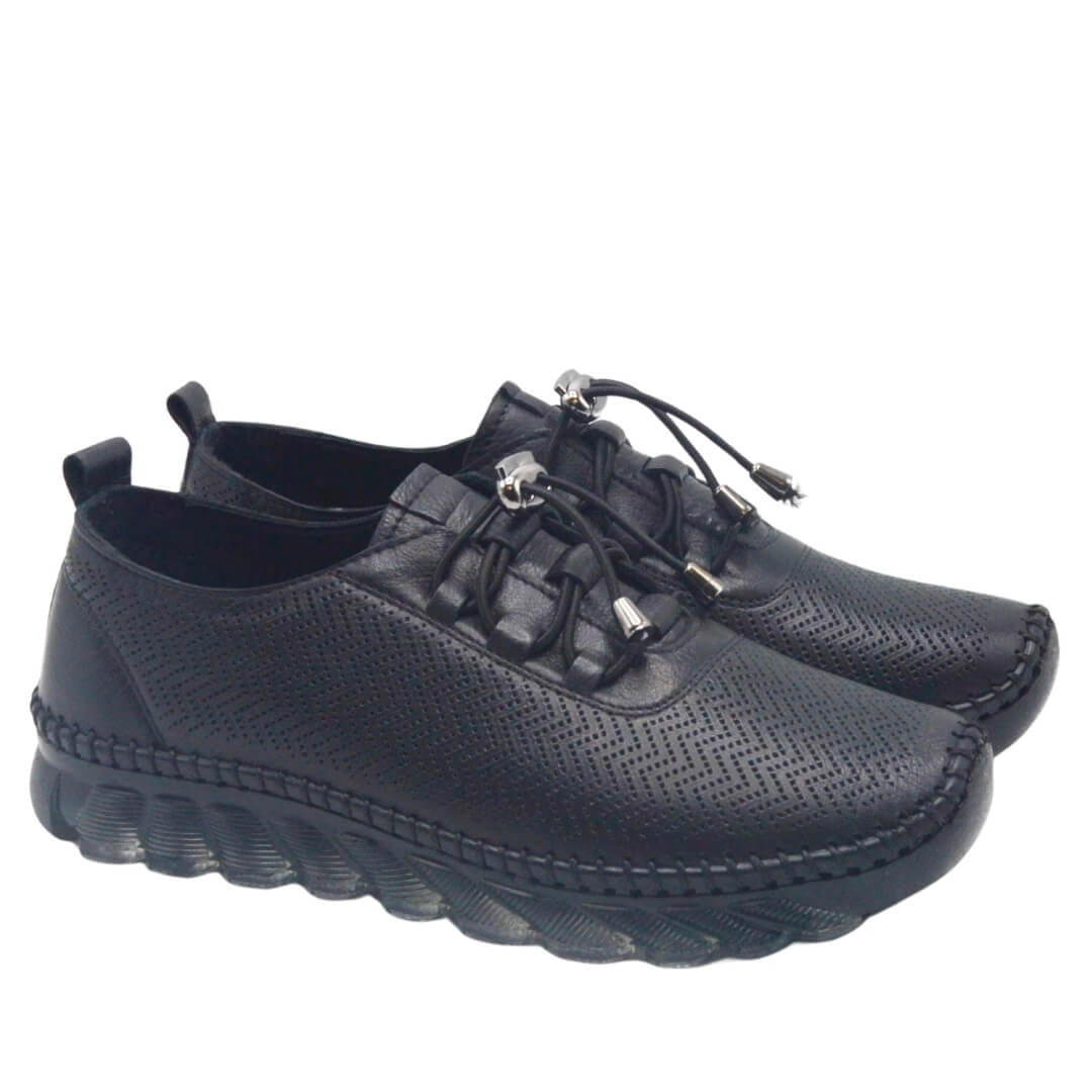 Venus Women's Leather Sneakers - Black 25401003Y