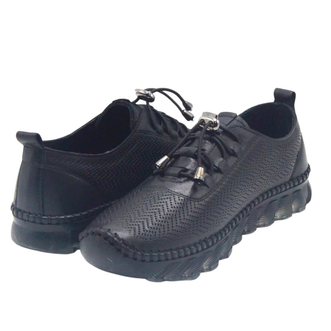 Venus Women's Leather Sneakers - Black 25401003Y - 4