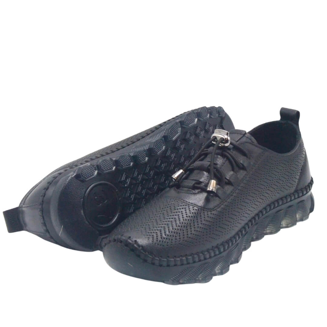 Venus Women's Leather Sneakers - Black 25401003Y - 5