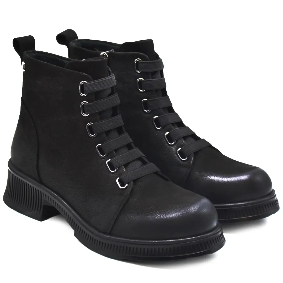 Venus Women's Nubuk Casual Ankle Boots - Black 2452701K