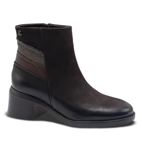 Venus Women's Nubuk Heeled Boots - Brown/Pearl 2551403K