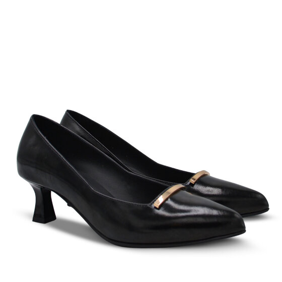 Venus Women's Patent Leather Heeled Shoes - Black 26532529Y