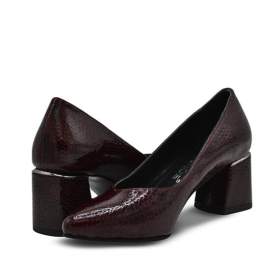 Venus Women's Patent Leather Heeled Shoes - Burgundy/Honey 26461930Y - 4