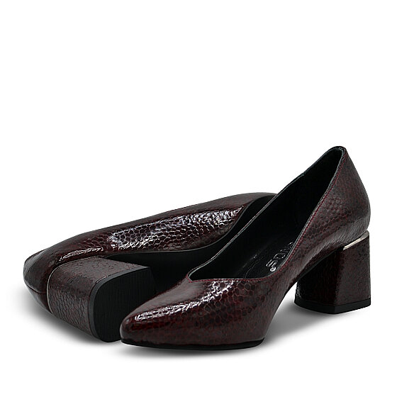 Venus Women's Patent Leather Heeled Shoes - Burgundy/Honey 26461930Y - 5