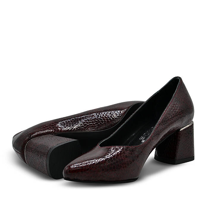 Venus Women's Patent Leather Heeled Shoes - Burgundy/Honey 26461930Y - 5