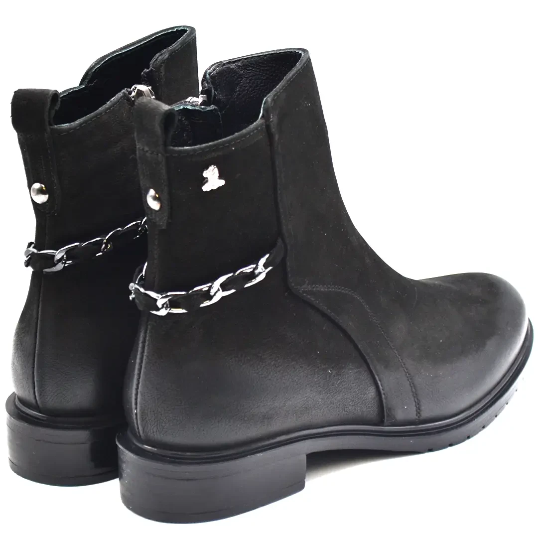 Venus Women's Suede Casual Ankle Boots - Black 20742K - 3
