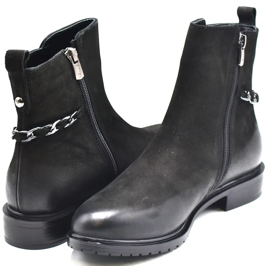 Venus Women's Suede Casual Ankle Boots - Black 20742K - 4