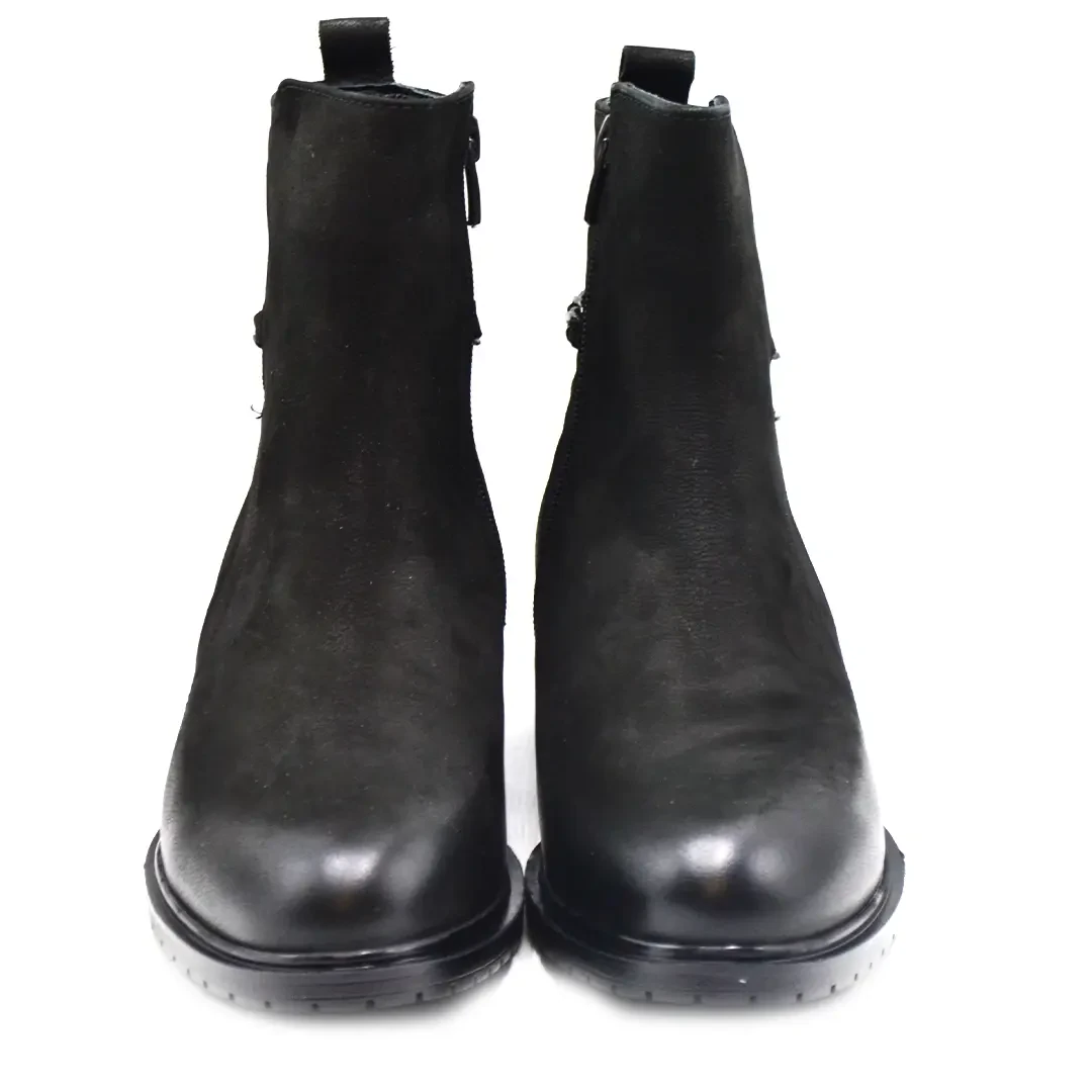Venus Women's Suede Casual Ankle Boots - Black 20742K - 6