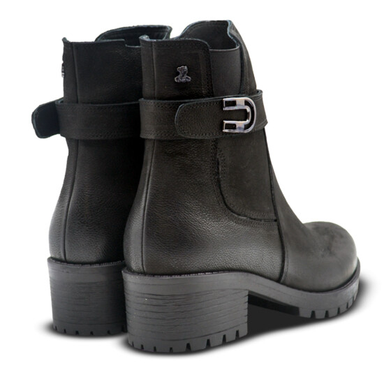 Venus Women's Suede Heeled Boots - Black - 3
