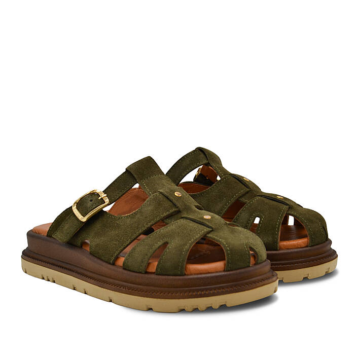 Venus Women's Suede Slippers & Slides - Khaki 26322731Y - 1