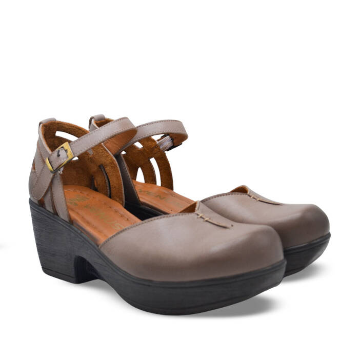 Venüs Deri Kadın Apartman Topuk Ayakkabı Vizon 1912502Y - 1