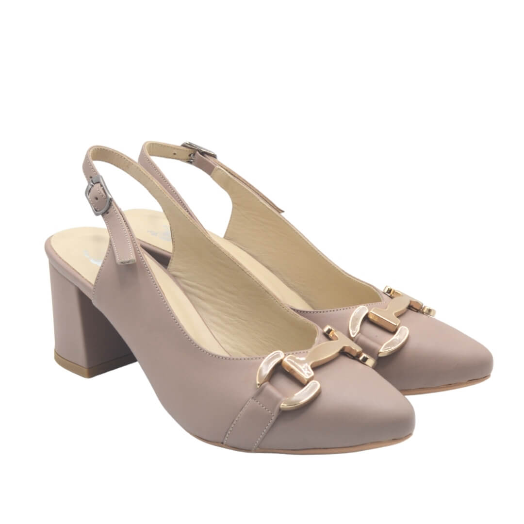 Venüs - Venüs Deri Kadın Gold Toka Detaylı Topuklu Ayakkabı Vizon 25461074Y Venüs - Venüs Deri Kadın Gold Toka Detaylı Topuklu Ayakkabı Vizon 25461074Y